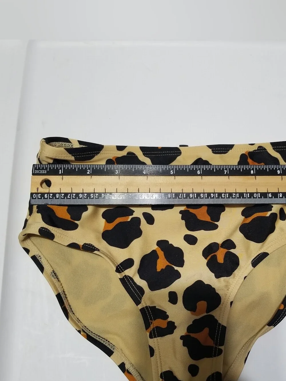 Art Class Kid's Medium Golden Tan Bikini Bottom With Cheetah Print
